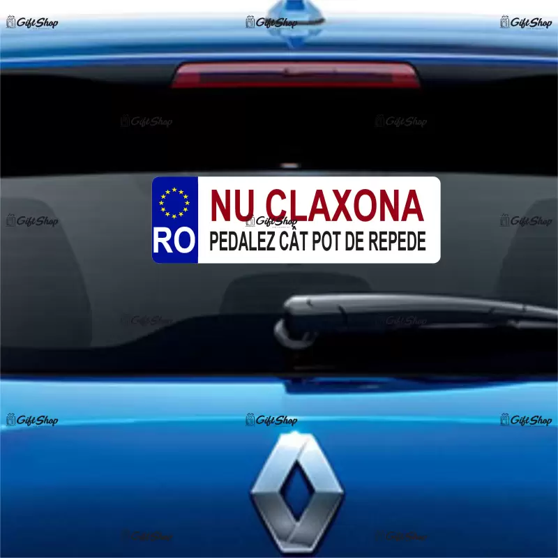 Nu claxona pedalez cat pot de repede, indicator masina, dimensiune 200x60 mm